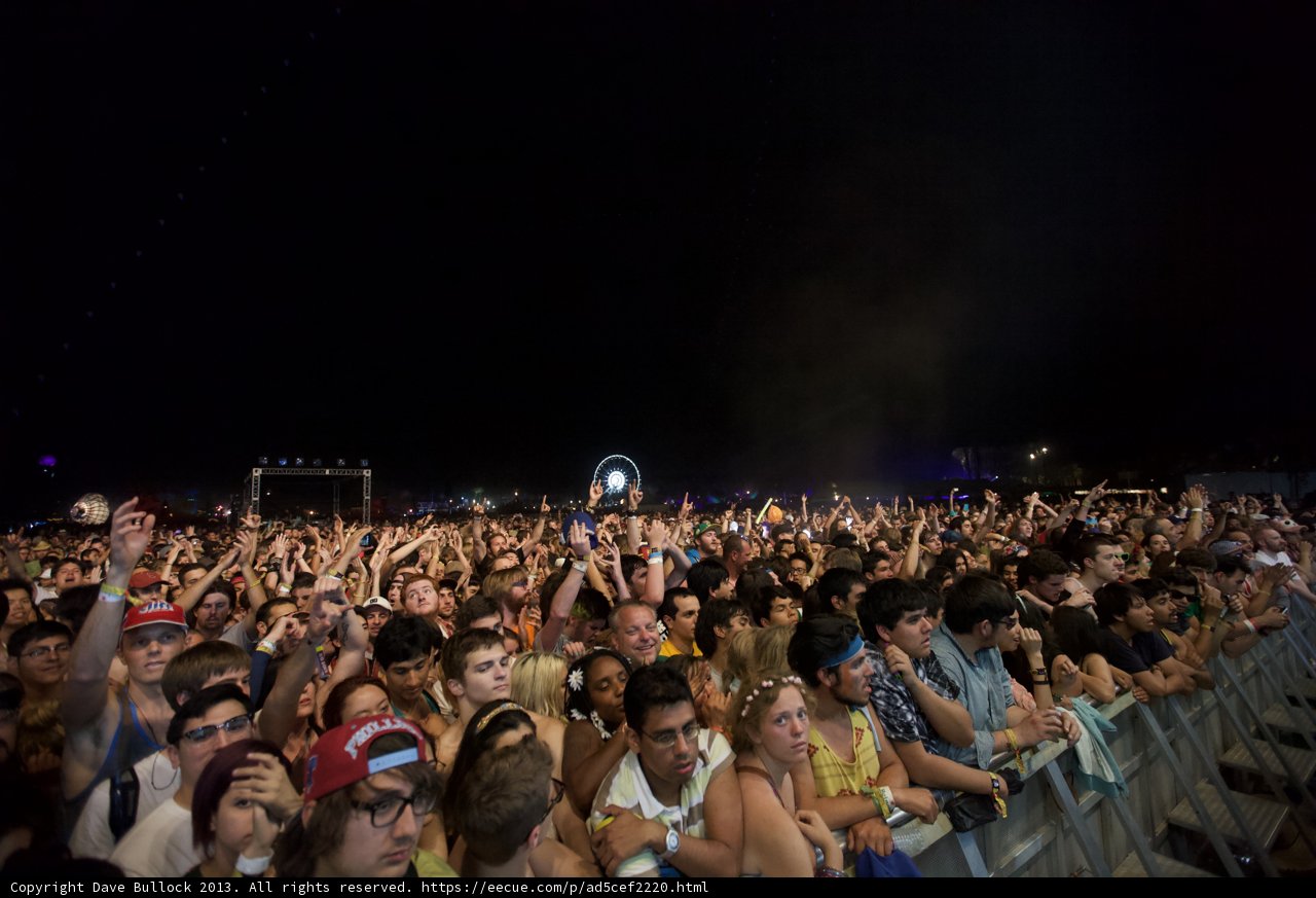 Nighttime Crowd at Coachella Concert