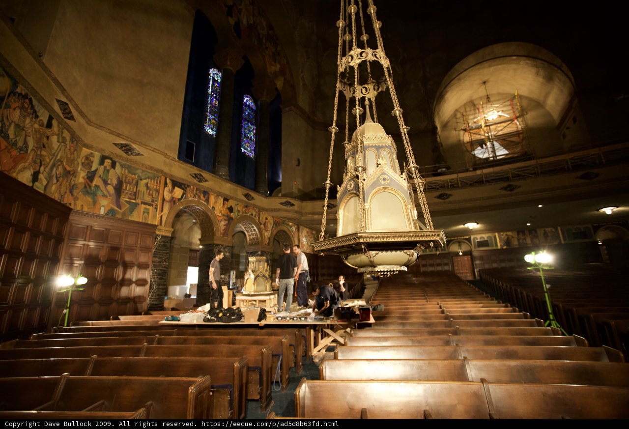 The Majestic Bell Tower in the Altar of the Church