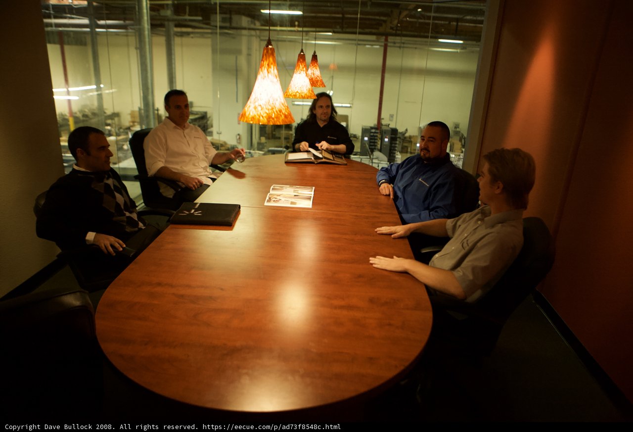 Office Meeting Around Wooden Dining Table