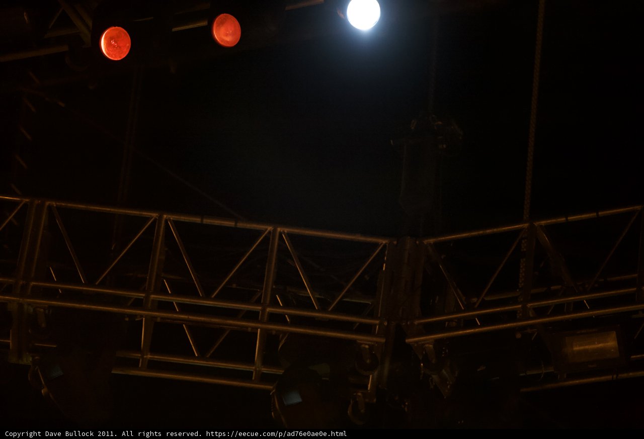 Red Spotlight Illuminating the Night Stage