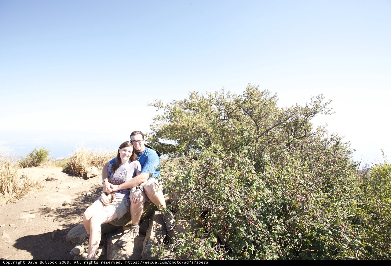 Couple Resting at Gaviota Peak Summit Trail