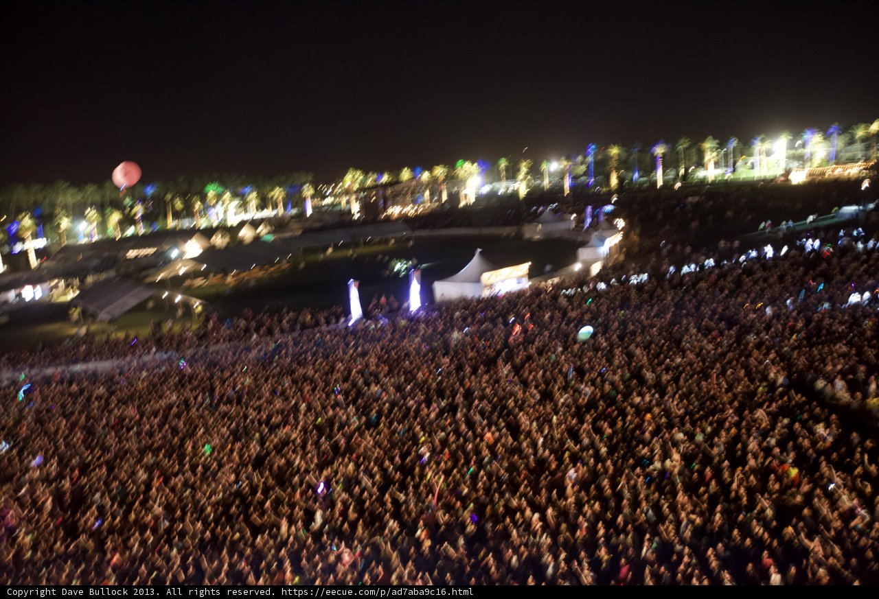 Coachella Crowd Rocks Under Night Sky