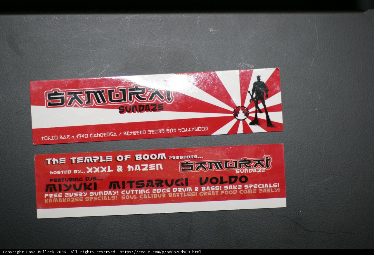 Red and White Sticker Advertisement