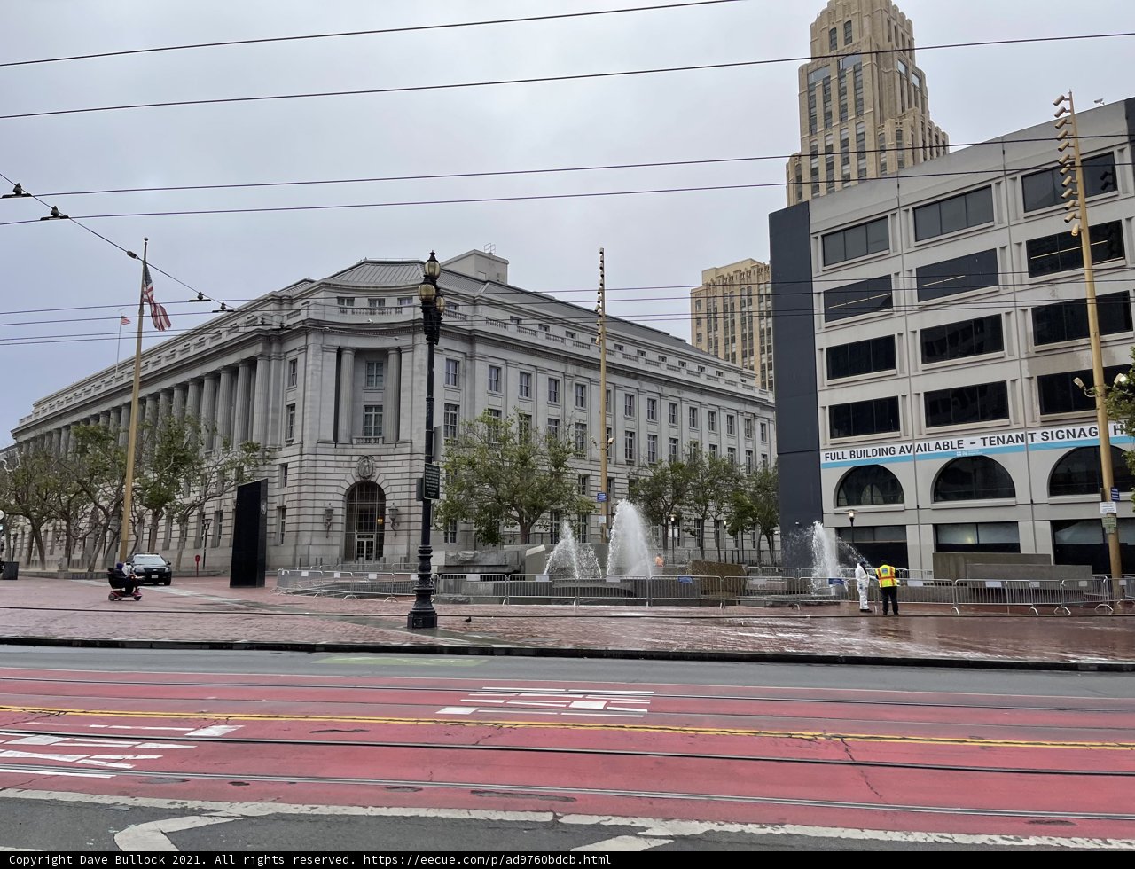 Majestic Office Building with Fountain in Front