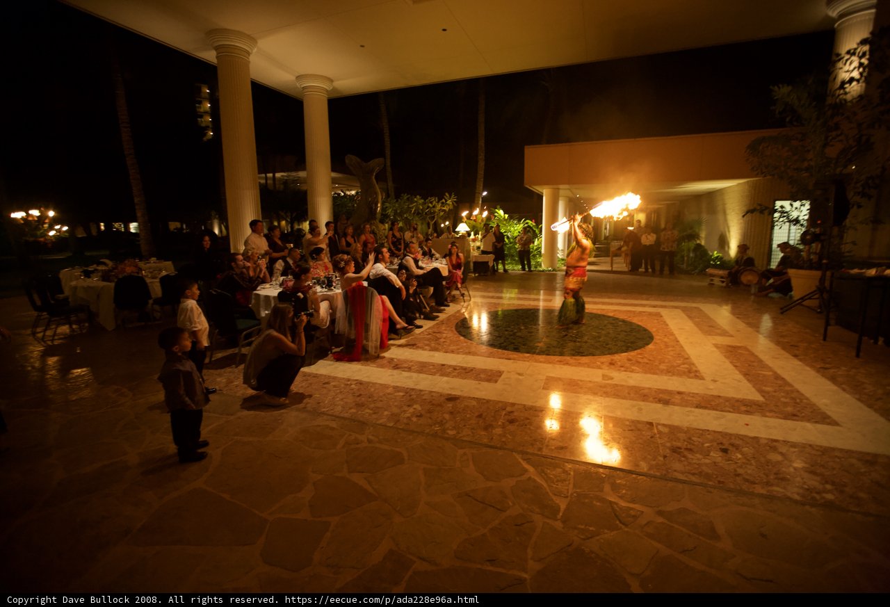Igniting the Night: A Fire Show at a Hawaiian Wedding