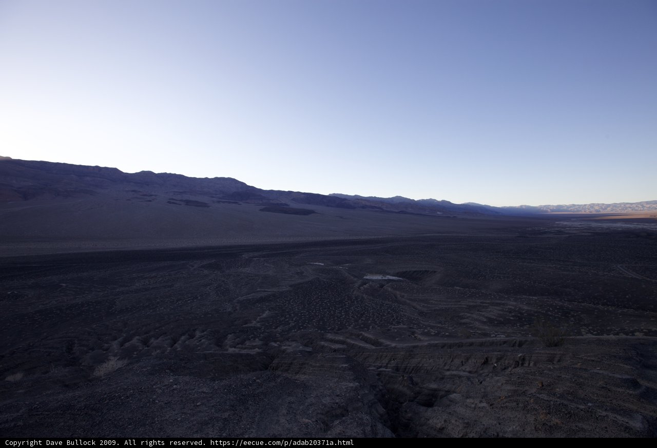 A panoramic view of Death Valley's plateau