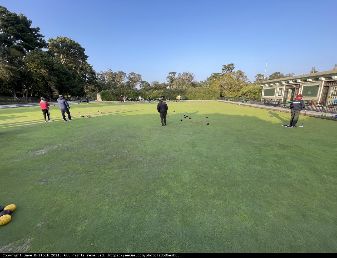 A sunny day at the Golden Gate Park Bowling Green