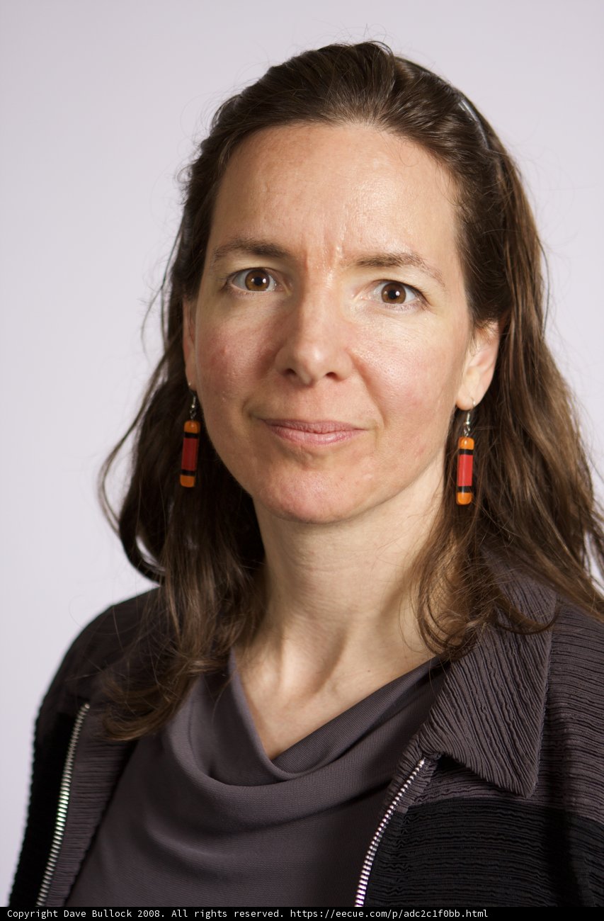 Portrait of a Happy Woman with Brown Hair and Earrings