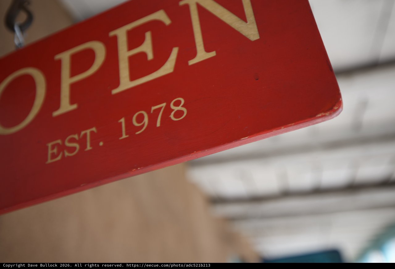 Vintage Red Open Sign Established 1978