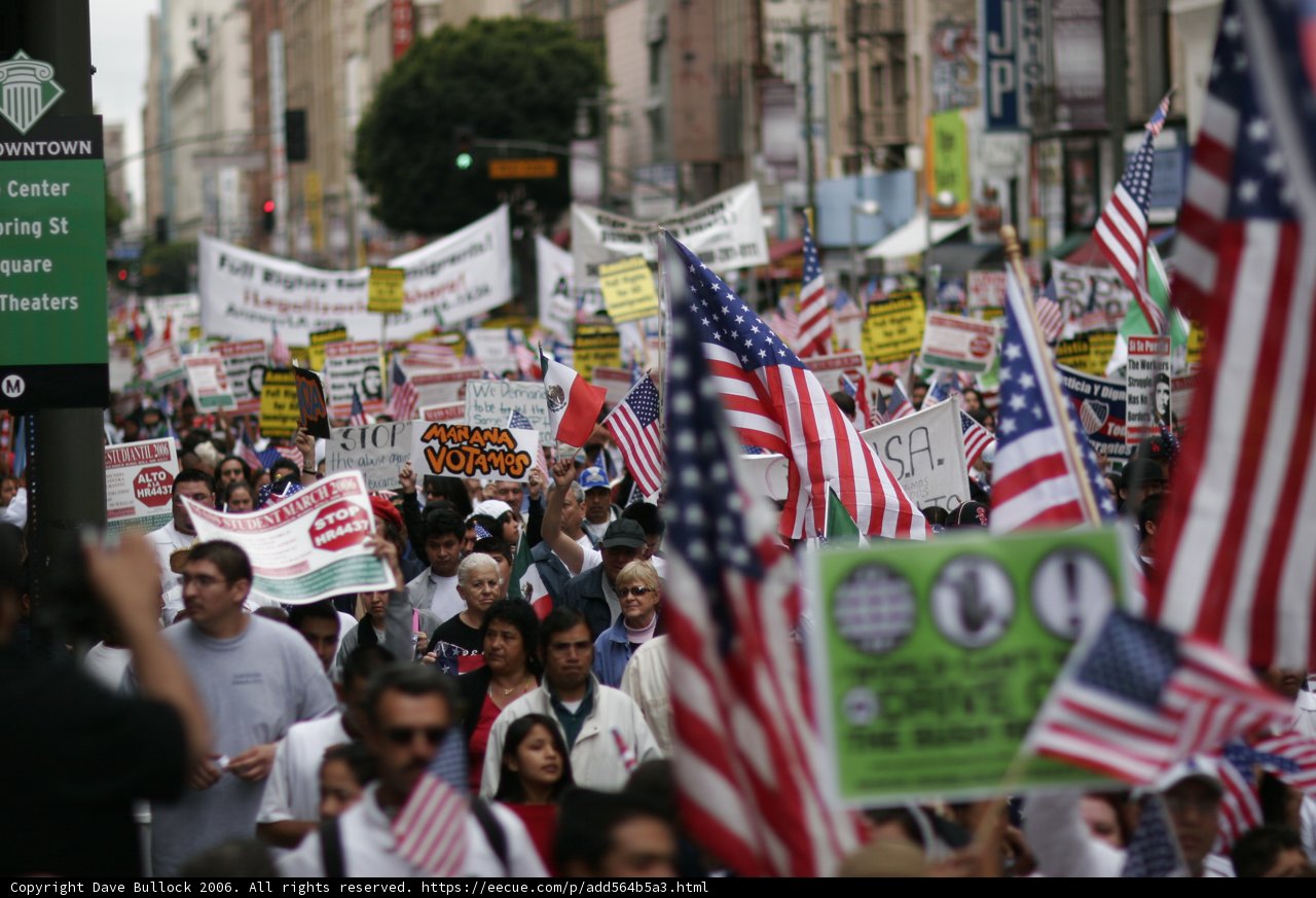 American and Mexican Flags Unite in Student Protest