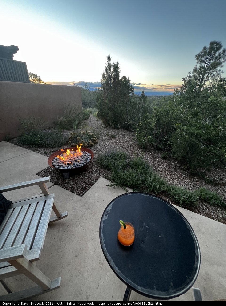 Sunset Fire Pit on a Cozy Patio