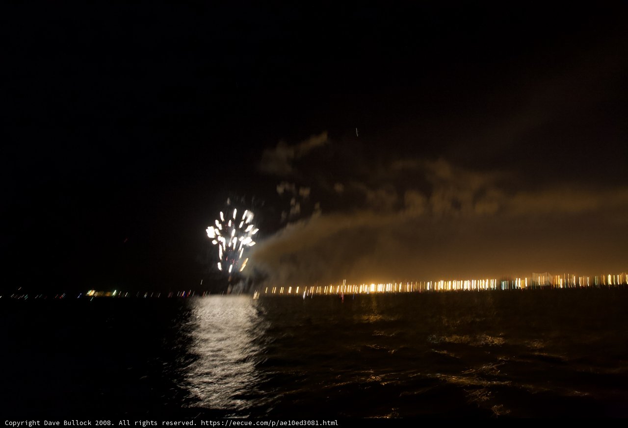 Spectacular Fireworks Display Over the Lake