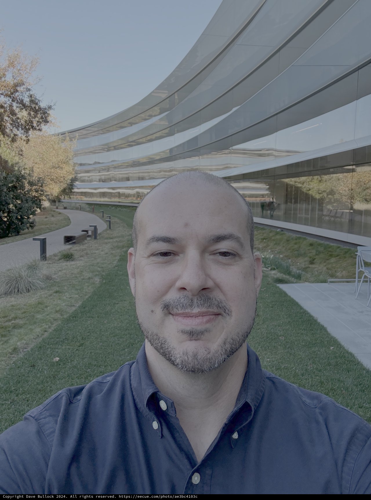 Selfie at Apple Park's Modern Campus