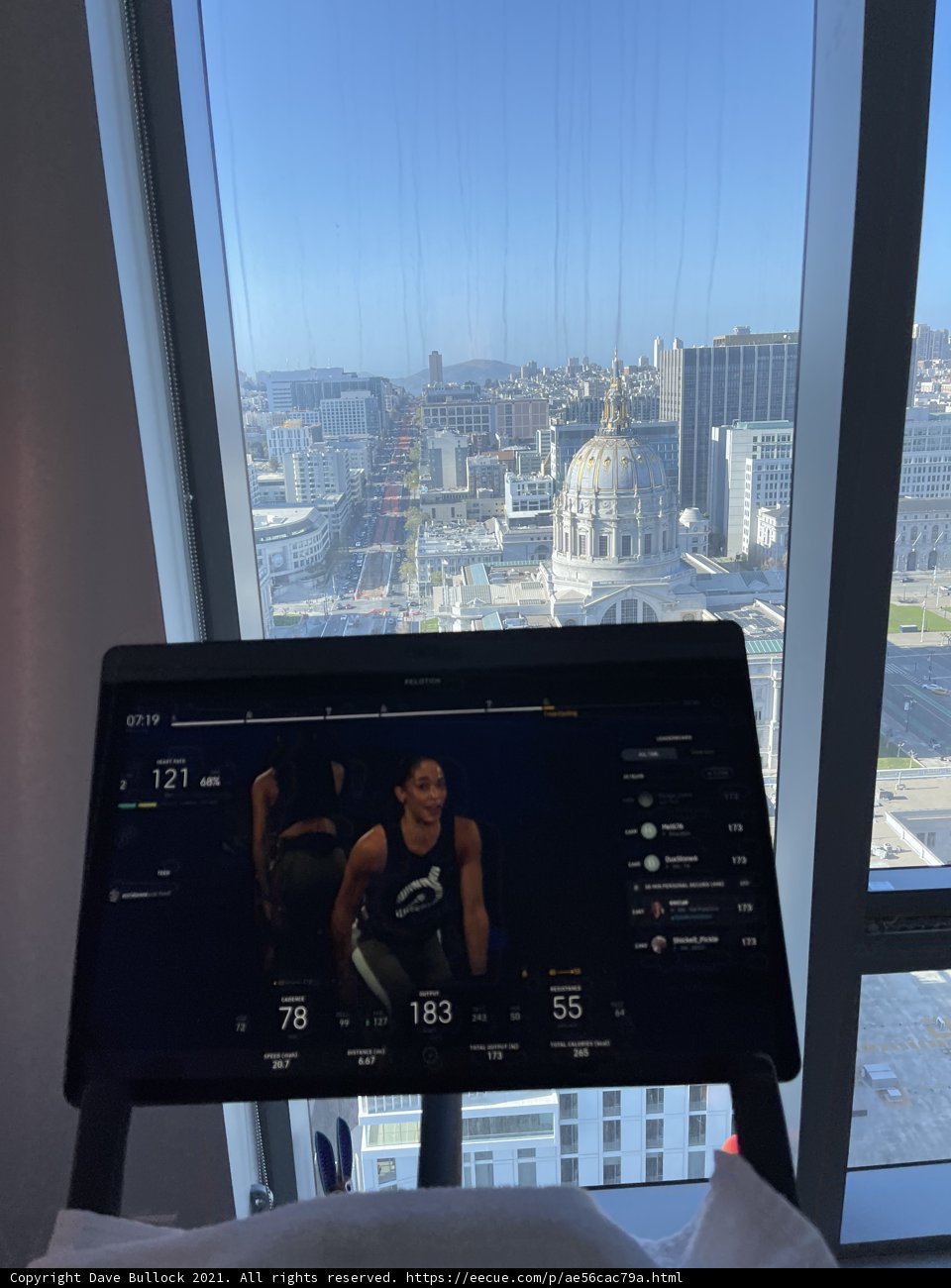 Cityscape View on a Laptop Screen