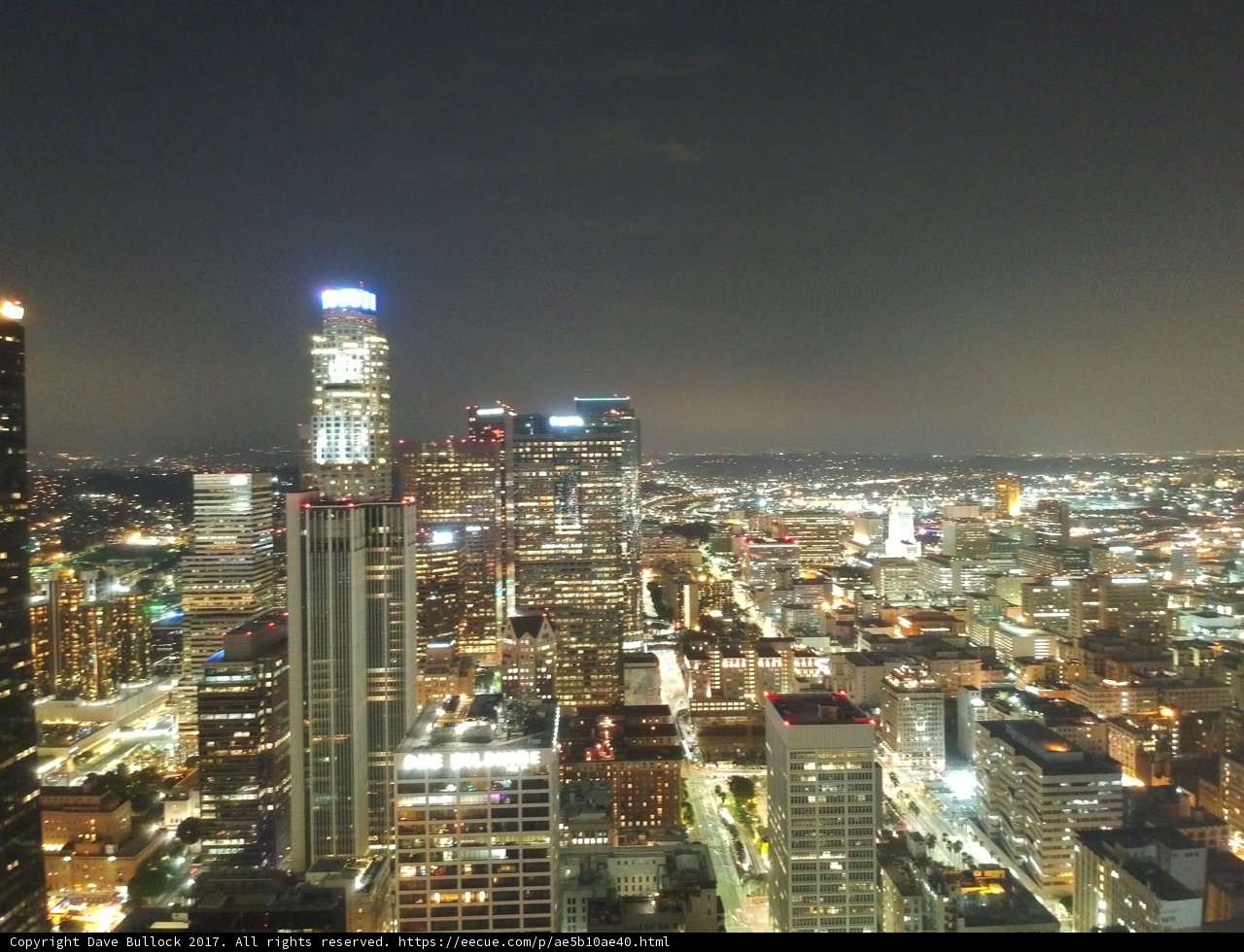 Towering Over Los Angeles at Night