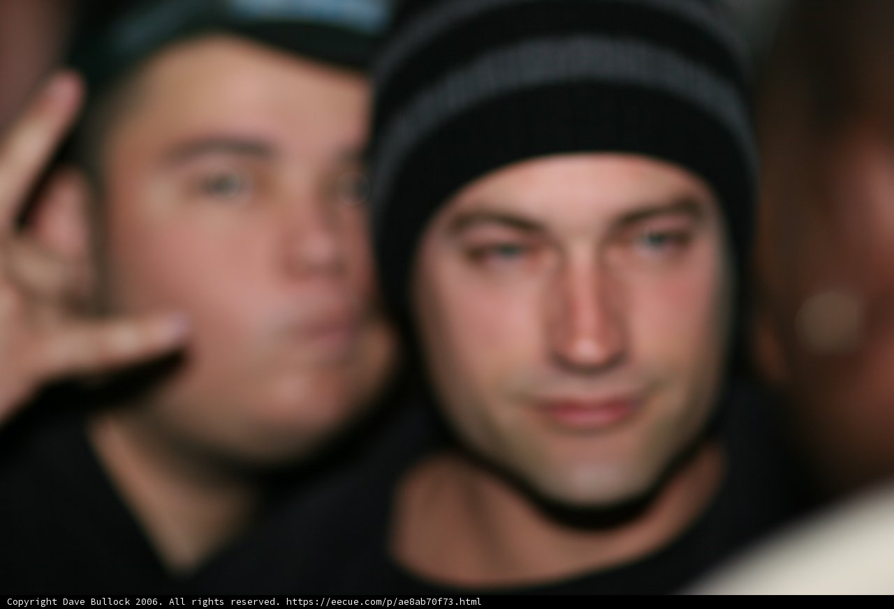 Blurred Beanie Buddies in the Crowd