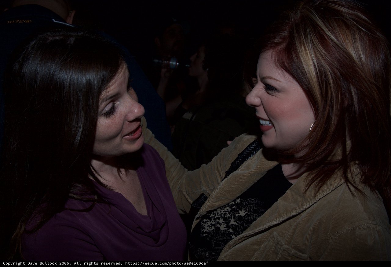 Two Women Sharing an Intimate Conversation at Night