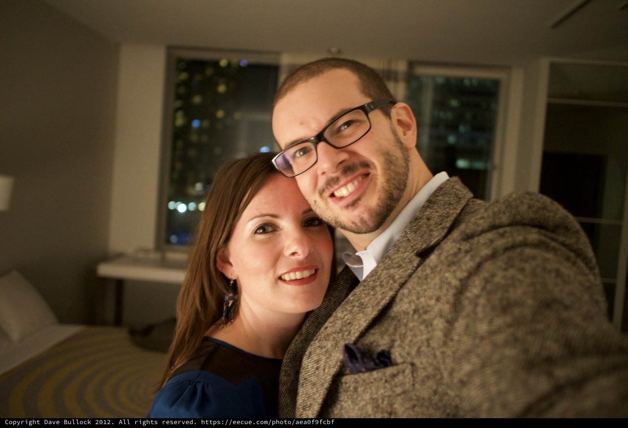 Dave and Penelope's Cozy Hotel Room Selfie
