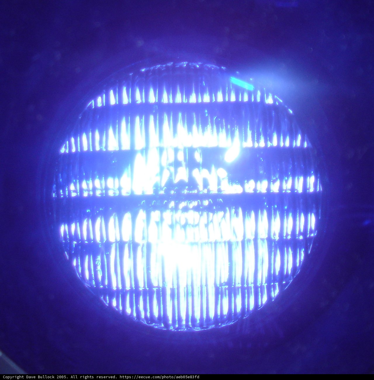 Blue Disco Light in the Dark