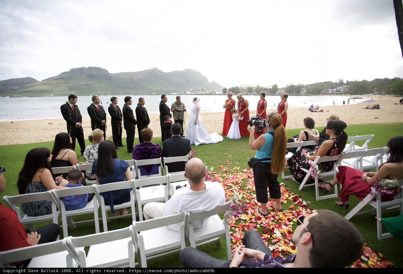 Red and Black Beach Wedding