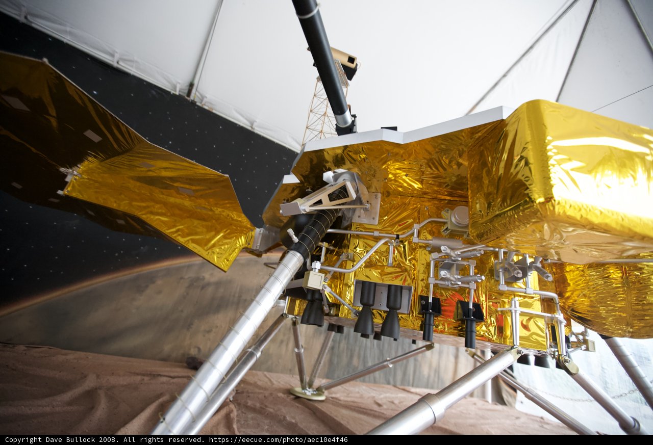 Mars Lander Lifted by Crane