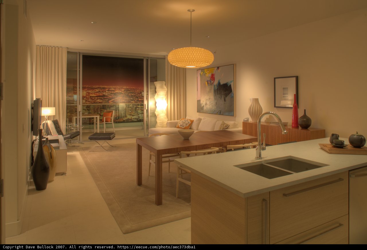 A Cozy and Chic Living Room and Kitchen