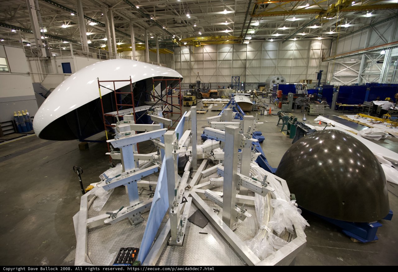 Manufacturing a Large White Object in a Hangar Factory
