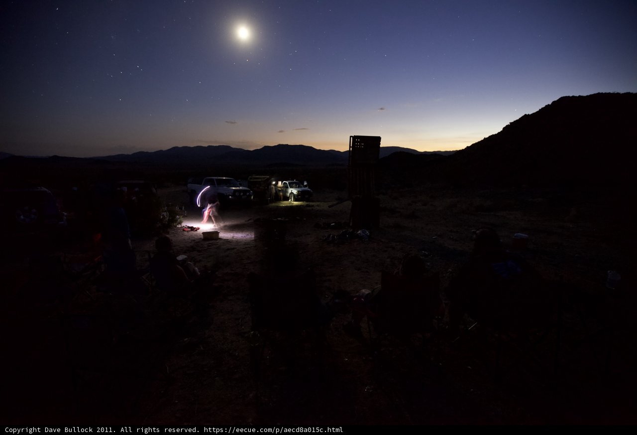 Nighttime Campfire Gathering