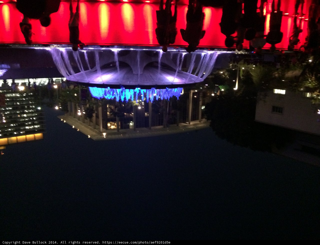 Red Reflections at Civic Center Fountain