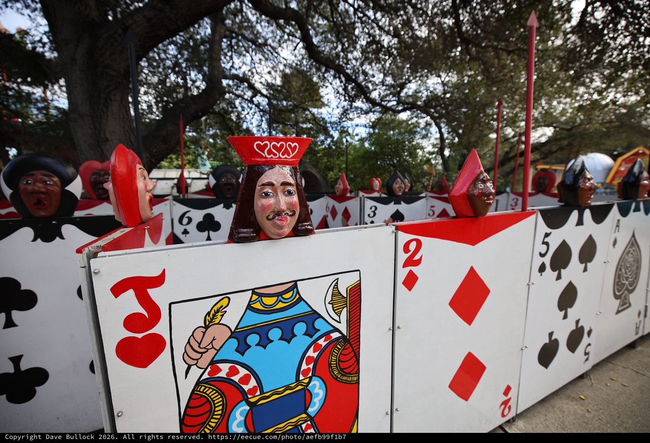 Playing Card Soldiers Parade Float at Park Event