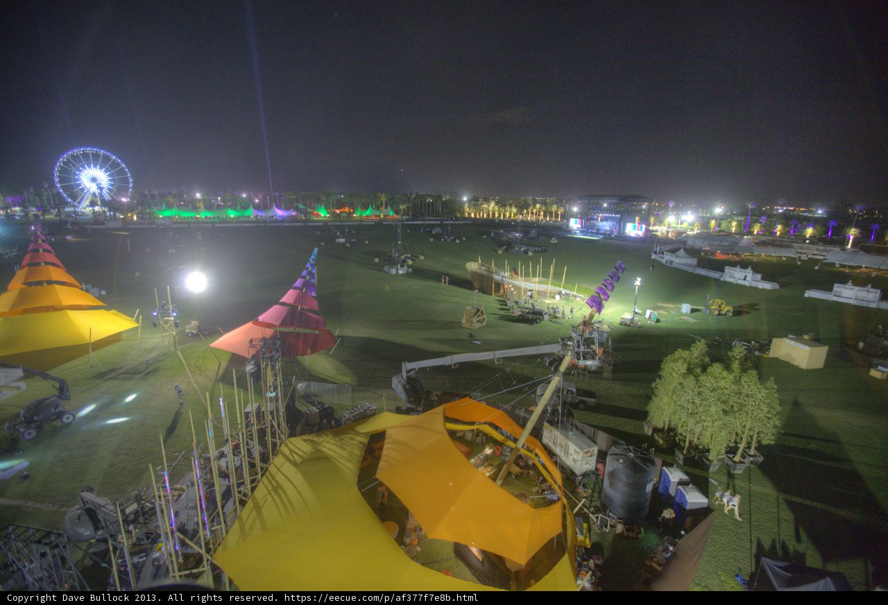 Night scene at Coachella