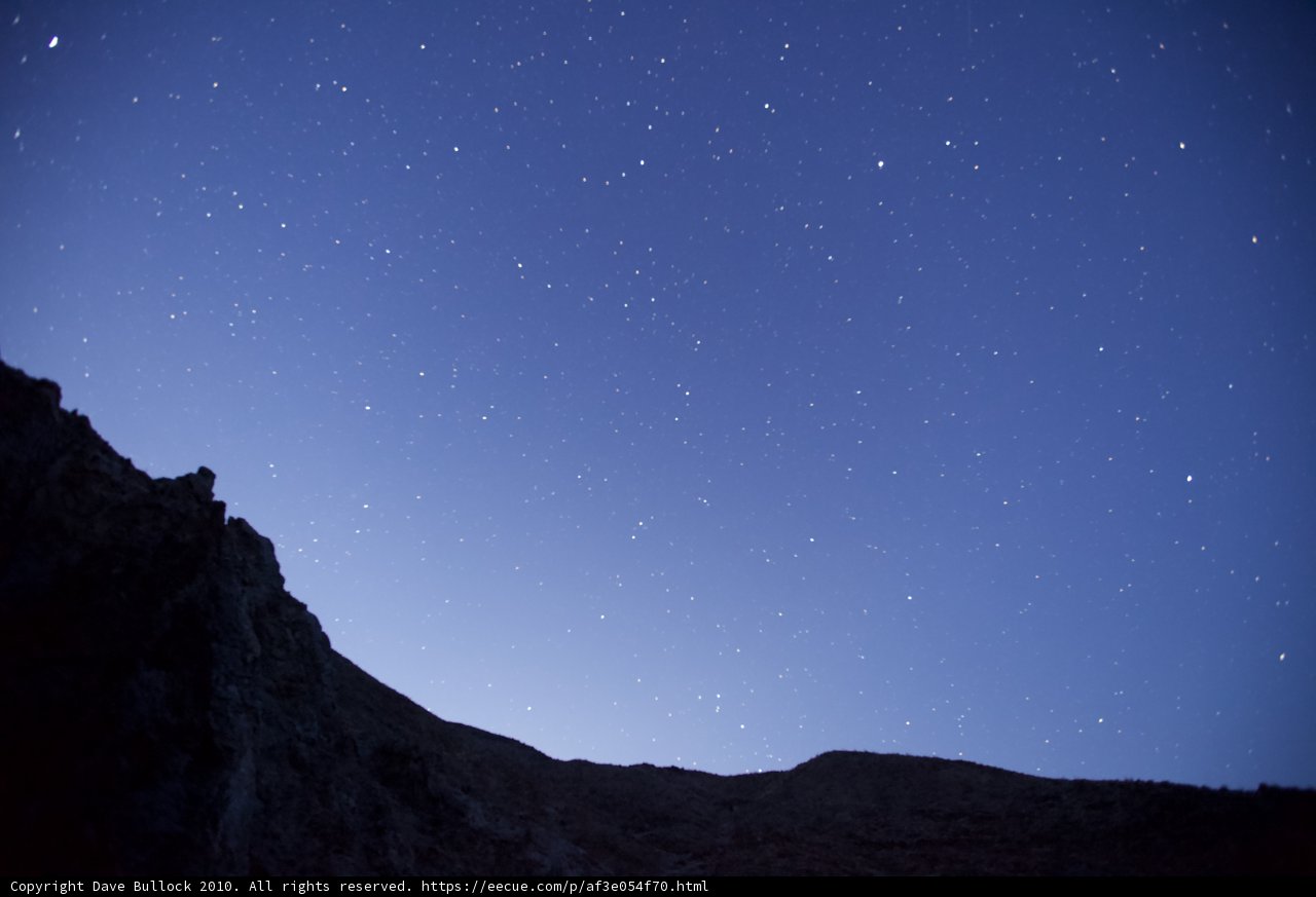 Twinkling Night Sky above Majestic Mountains