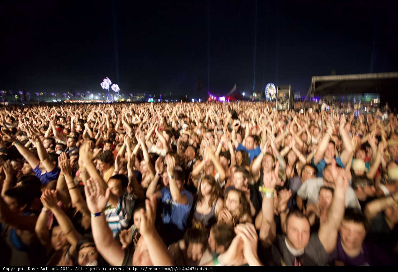 Coachella Crowd Surges Under Starry Sky