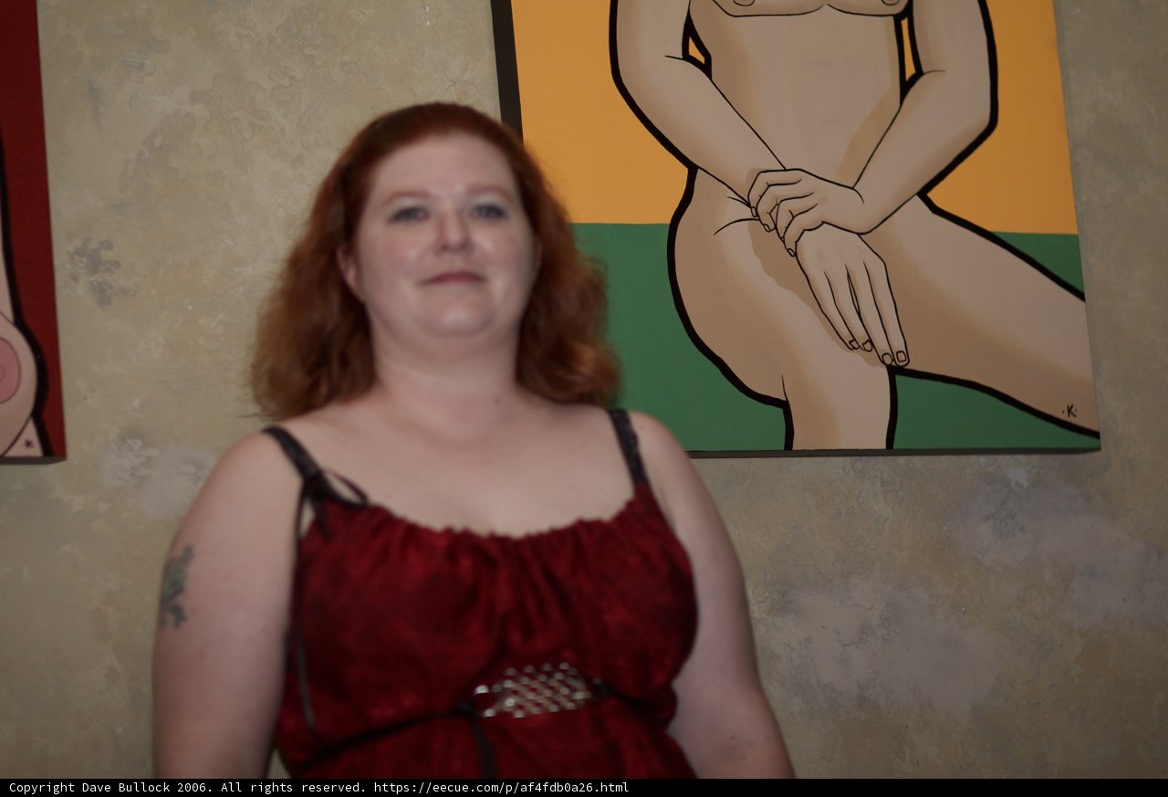 Red Haired Woman in Evening Dress