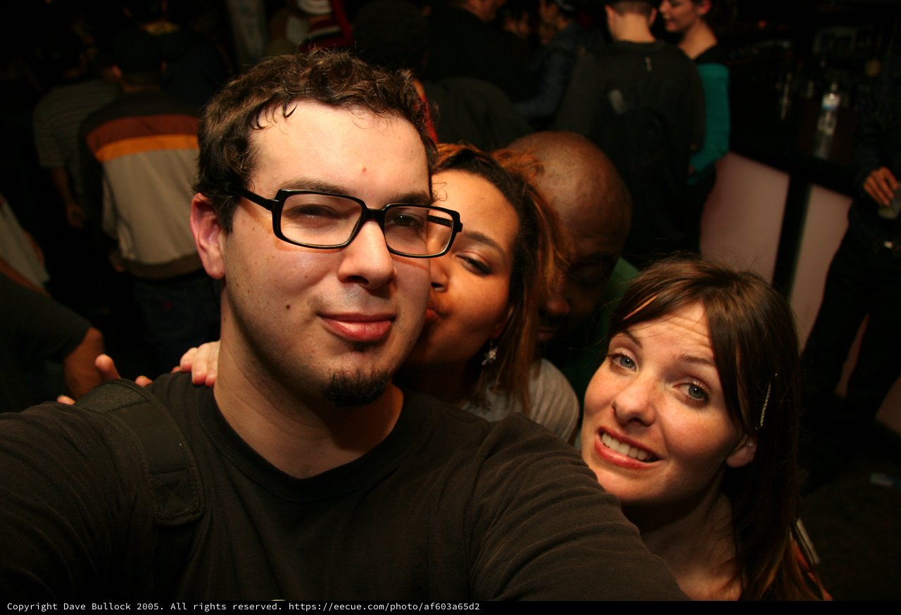 Friends Celebrating at a Nightclub Party 2005