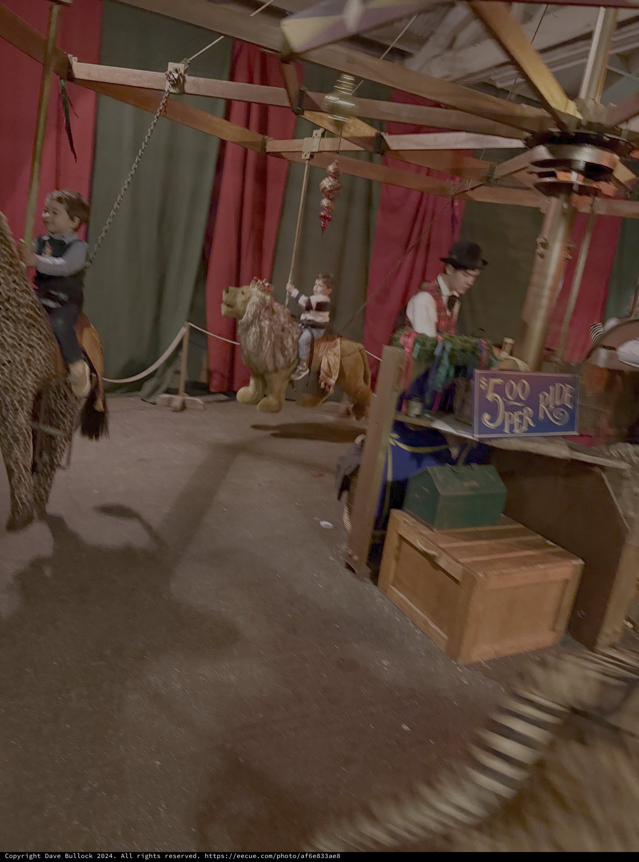 Vintage Circus Performers in Historic Ship Interior