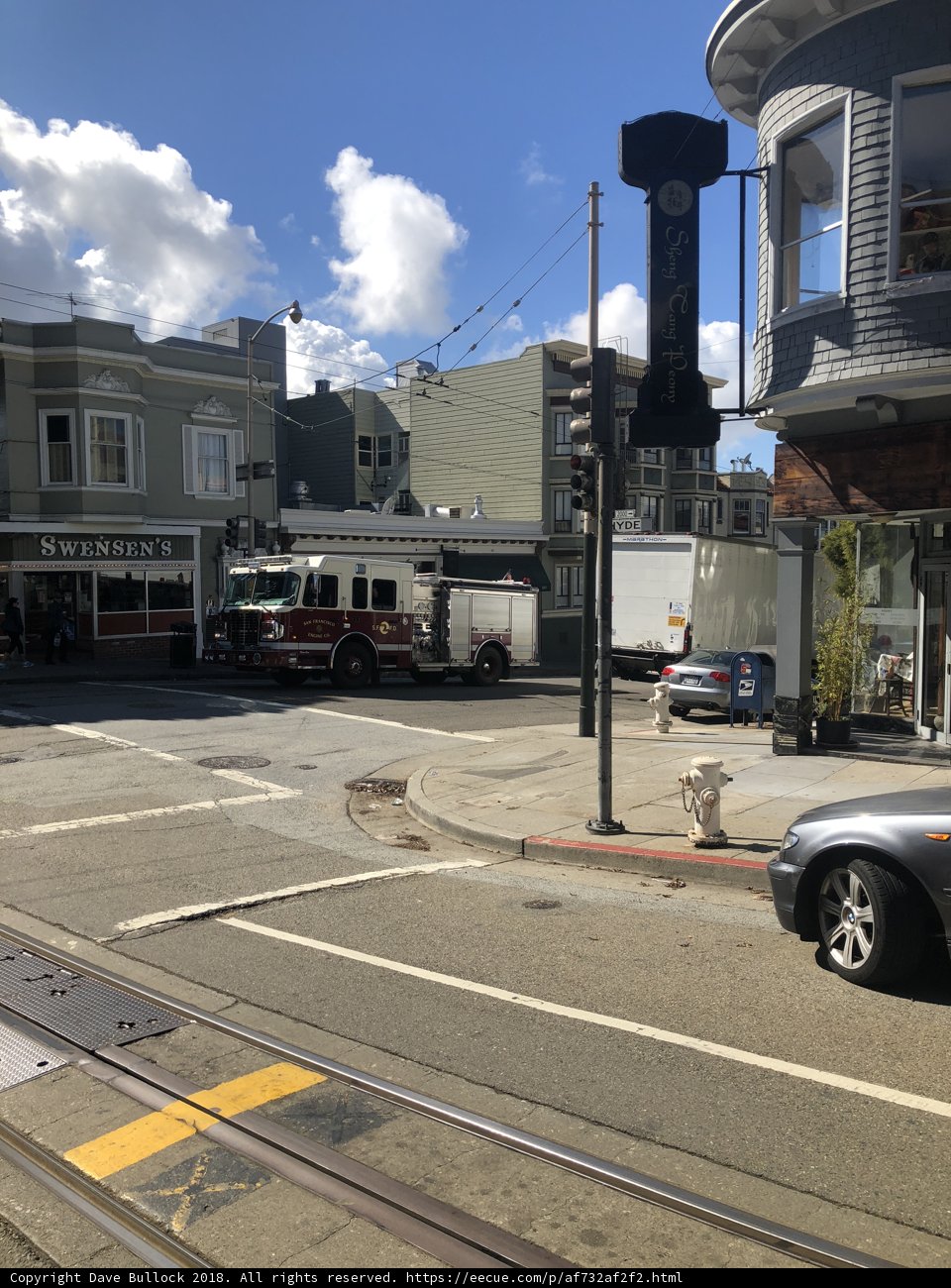 Parked Fire Truck on the City Street