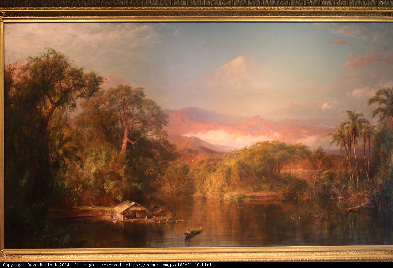 Majestic River and Mountain Landscape Painting
