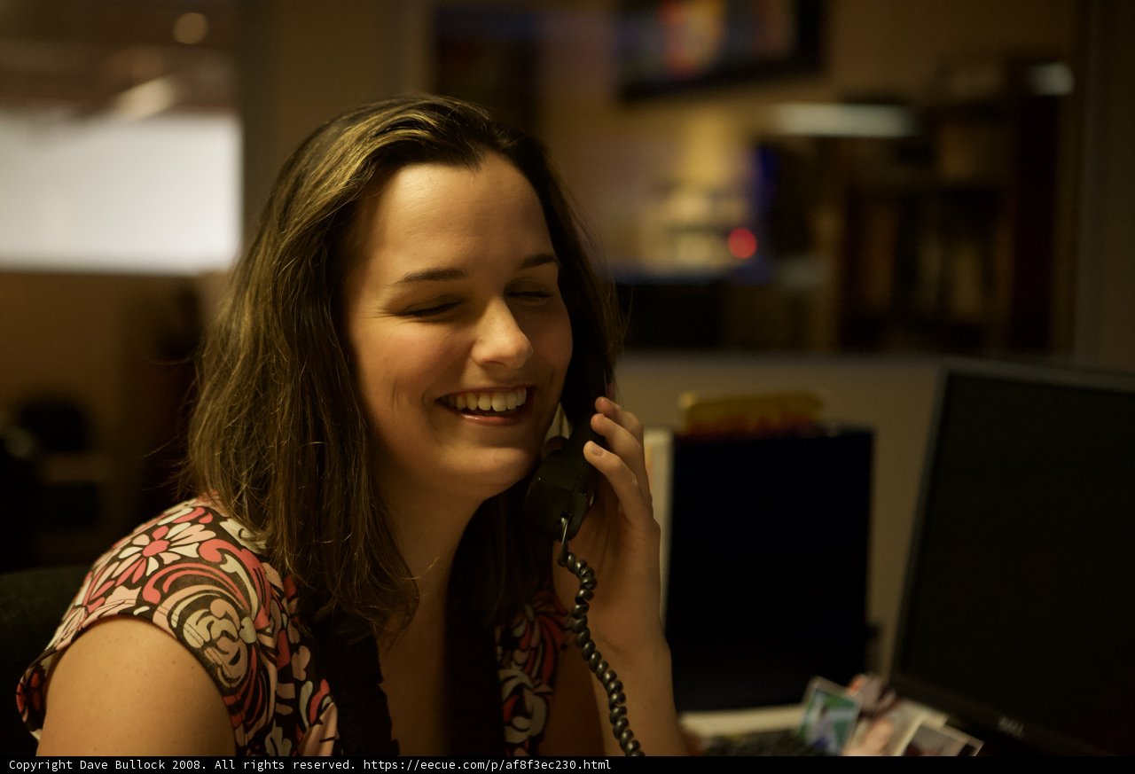 Smiling Woman on the Phone - APC Office 2008