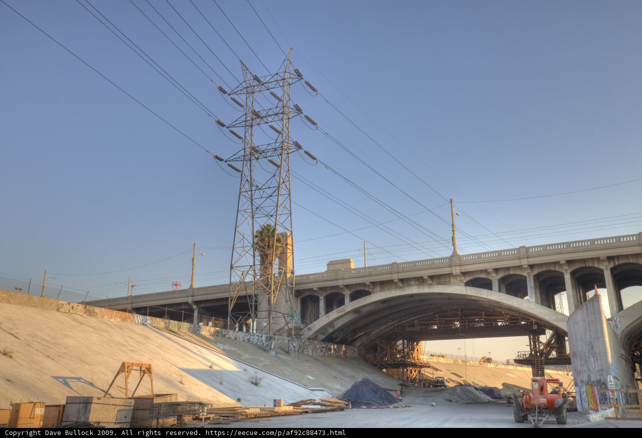 Construction Work on the Bridge Over the LA River