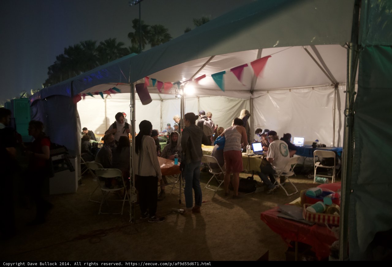Nighttime Dining in Tents at Coachella