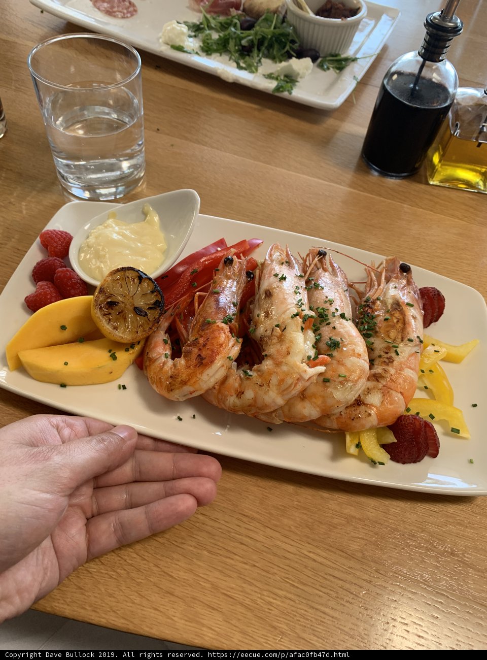 Seafood and Citrus Fruit Lunch