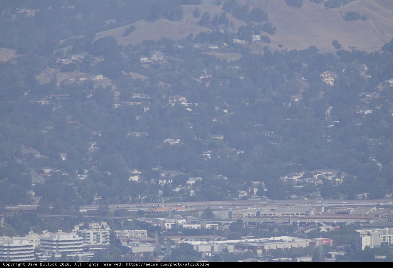 Smoky Haze Over East Bay Hills and Suburbs