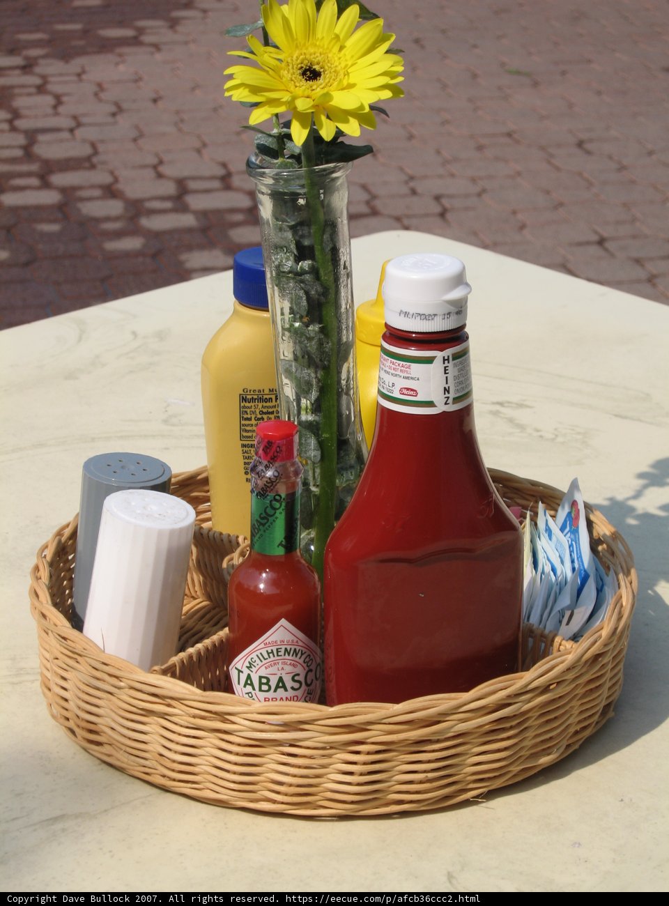 Condiment Basket with Sunflower