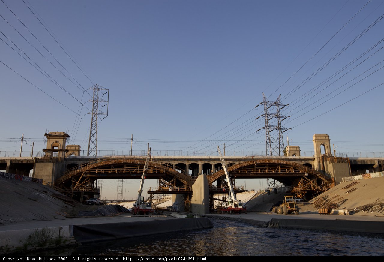 Overpass and Power Lines on the LA River