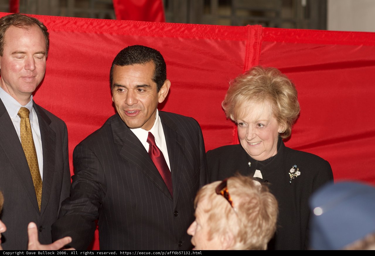 Premiere Event with Adam Schiff, Antonio Villaraigosa, and a Female Colleague