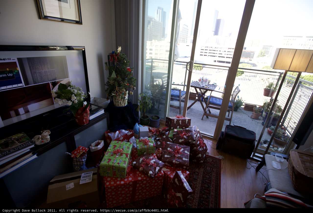 A Pile of Christmas Gifts in the Living Room