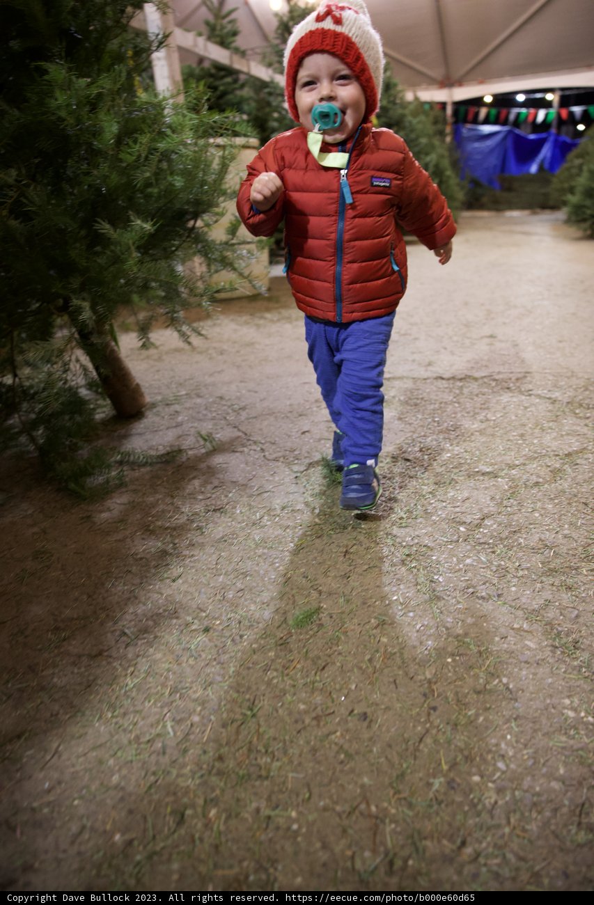 The Boy in Red on a Crisp Winter Day