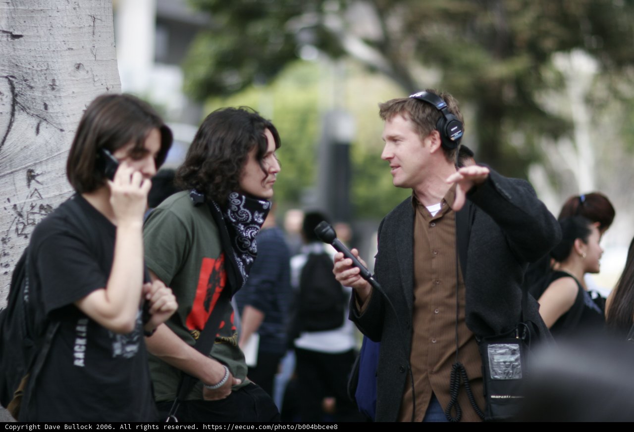 Cell Phone Conversation during School Walkout