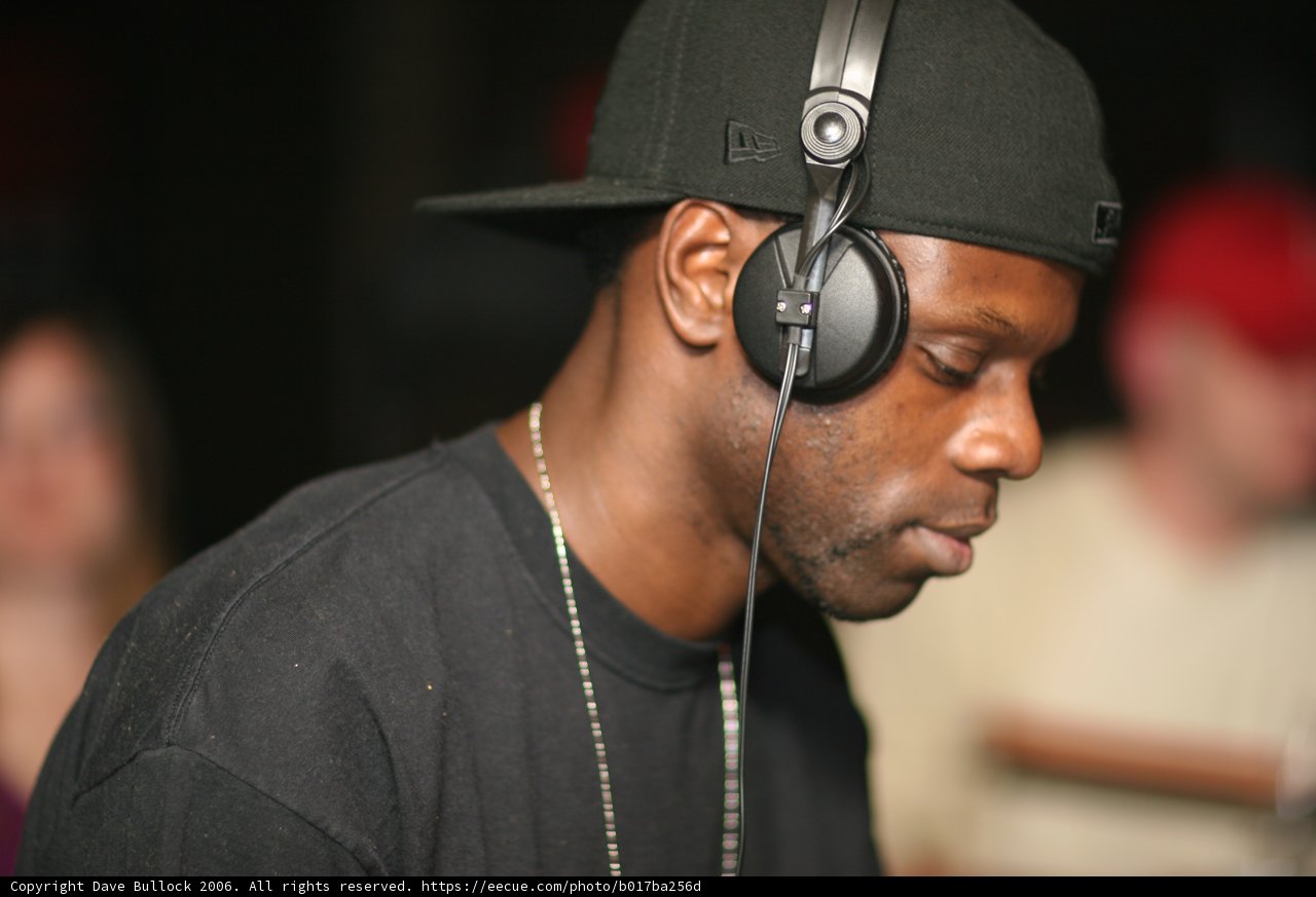 Grooving with His Headphones